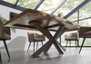 Baumtisch Sheesham 220x100x77 natur gebeizt / Kreuzgestell silber matt FREEFORM 5 Bild 3