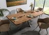 Baumtisch Sheesham 220x100x77 natur gebeizt / Kreuzgestell silber matt FREEFORM 5 Bild 2