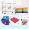 Rollwagen mit 12 Stapelbaren Schubladen & Ablagefläche Schubladenwagen Rollcontainer Badrollwagen Transparentes Bunt Bild 4