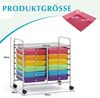 Rollwagen mit 12 Stapelbaren Schubladen & Ablagefläche Schubladenwagen Rollcontainer Badrollwagen Transparentes Bunt Bild 2