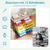 Rollwagen mit 12 Stapelbaren Schubladen & Ablagefläche Schubladenwagen Rollcontainer Badrollwagen Transparentes Bunt Bild 3