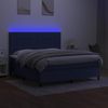 vidaXL Boxspringbett mit Matratze & LED Blau 180x200 cm Stoff 3134899 Bild 4