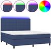 vidaXL Boxspringbett mit Matratze & LED Blau 180x200 cm Stoff 3134899 Bild 2