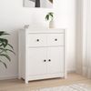 Sideboard, Kommode Weiß 70x35x80 cm Massivholz Kiefer j3369p Bild 2