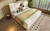 Breites Doppelbett mit integrierter Utility-Zone, Leinen, 180x200 cm, Beige, ohne Matratze Bild 3
