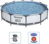 Bestway Steel Pro MAX Frame Pool-Set mit Filterpumpe Ø 366 x 76 cm, lichtgrau, rund Bild 2