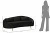 Dmora 3-Sitzer festes Sofa Verte, lineares Sofa, Sofa für Wohnzimmer, Lineare Stoffstruktur, 185x84 h68 cm, Schwarz und Gold Bild 3