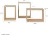 Regal Wandregal 3er Set Hängeregal Bücherregal Holzregal Holz Natur Bild 3
