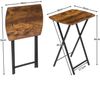 HOOBRO Beistelltisch Klappbar Industriestil Dunkelbraun TV Tray Bild 3