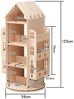 TUWENA Bücherregal 4 Massivholz Drehbares Bücherregal, 360 Grad Kinderregal, Standregal, Lagerregal Mit 4 Ebenen 2 Seitenregalen, Regal Hausform, 59 x 125 x 59 cm Bild 2