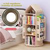 TUWENA Bücherregal 4 Massivholz Drehbares Bücherregal, 360 Grad Kinderregal, Standregal, Lagerregal Mit 4 Ebenen 2 Seitenregalen, Regal Hausform, 59 x 125 x 59 cm Bild 4