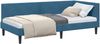 vidaXL Eckbettgestell mit Kopfteil Blau 100 cm x 200 cm Samt 42016235 Bild 2