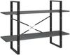 vidaXL Bücherregal 2 Böden Grau 100x30x70 cm Massivholz Kiefer 806474 Bild 2