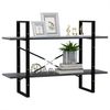 vidaXL Bücherregal 2 Böden Grau 100x30x70 cm Massivholz Kiefer 806474 Bild 4