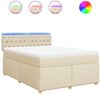 vidaXL Boxspringbett mit Matratze Creme 140x200 cm Stoff 3289015 Bild 2