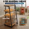 XERSEK TV-Regal HiFi Rack TV Rack mit Rädern und 2 RGB LED Lichter, 5 Etagen Plattenspielerständer aus Holz und Metall, mit Steckdosenleisten Verstellbaren Ablage, 60 x 52 x110 cm Bild 4