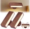 BlingBin LED Wandleuchte 12W Innen Holz Wandlampe, Moderne LED Wandleuchte Warmweiß 3000K, Beleuchtungsfläche: 5–8 m², LED fest integriert, Warmweiß, LED Wandbeleuchtung für Schlafzimmer Wohnzimmer Treppenhaus Korridor Bild 5