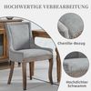 SeedWave Esszimmerstuhl 2er-Set Küchenstuhl Chenillebezug, Holzfüße mit Verstellbaren Fußpads, Polsterstuhl mit geschwungener Rücklehne, Niete-Design Bild 3