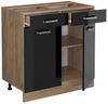 Küchenunterschrank R-Line Schwarz Hochglanz 80 cm ohne Arbeitsplatte Vicco Bild 3