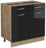 Küchenunterschrank R-Line Schwarz Hochglanz 80 cm ohne Arbeitsplatte Vicco Bild 5