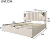 Polsterbett 160×200 cm mit hydraulischem Bettkasten, verstellbarem Kopfteil & LED-Leselicht mit USB/Type-C,Beige Bild 2