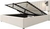 Polsterbett 160×200 cm mit hydraulischem Bettkasten, verstellbarem Kopfteil & LED-Leselicht mit USB/Type-C,Beige Bild 4