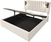 Polsterbett 160×200 cm mit hydraulischem Bettkasten, verstellbarem Kopfteil & LED-Leselicht mit USB/Type-C,Beige Bild 5