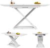 MODFU Esstisch Esstisch Teleskoptisch,Moderne Esstisch,mit Marmoroptik (Ausziehbarer Esstisch (118-157×75 cm) mit Kreuzbeinen, Marmormuster und stabiler Metallführung – ideal für Küchen, Wohnzimmer und Partys – erweiterbar für 6–8 Personen, 118-157×75c... Bild 5
