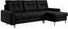 Ecksofa Wohnzimmer - L-form mit Schlaffunktion und Bettkasten - ASTRA - Schwarz Mikrofaser Bild 2