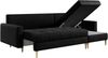 Ecksofa Wohnzimmer - L-form mit Schlaffunktion und Bettkasten - ASTRA - Schwarz Mikrofaser Bild 4