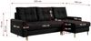 Ecksofa Wohnzimmer - L-form mit Schlaffunktion und Bettkasten - ASTRA - Schwarz Mikrofaser Bild 5