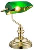 Retro LED Schreibtischleuchte Messing mit Glasschirm Grün, Höhe 36cm Bild 2