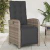 vidaXL Gartensessel mit Fußteil 2 Stk. Verstellbar Grau Poly Rattan 365195 Bild 3