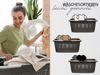 Hausfelder Wäschekorb Wäschewanne 58x37x25cm (Anthrazit-Schwarz, 4 Körbe, 35 l) (Set, 4 St, 4 x Wäschekorb), mit klappbaren Henkeln, mit Griffen, 35 Liter Bild 3