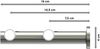 Gardinenstangen-Set Platon Mavell 520 cm (geteilt in 4 x 130 cm), 2-läufig (ohne Ringe), 20 mm Ø Edelstahl-Optik Bild 2
