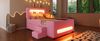 Polsterbett mit Treppe, Schublade & LED, 90x200 cm, Rosa, ohne Matratze Bild 2