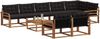 vidaXL Outdoor-Sofagarnitur mit Kissen 9 pcs Natürlich und Schwarz 3369603 Bild 3