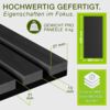 TRESKO® 2 Stück Akustikpaneele Holz 120×60 cm inkl. 4x Kleiderhaken | Wandverkleidung Eiche Schwarz als 3D Lamellenwand | Holzpaneele Paneele für Schallschutz | Akustik Wandpaneele mit Montageset Bild 2