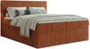 Boxspringbett RALF 120 x 200 cm mit Bettkasten, Topper und gepolstertem Kopfteil. Farbe: Braun, Härtegraden: H3 , Topper: Visco-Topper Bild 2