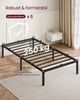 VASAGLE Einzelbettgestell, Bett, 90 x 200 cm, Metallbett, Bettrahmen, Unterbettaufbewahrung, modern, Gästebett, einfacher Aufbau, tintenschwarz RMBDE132B01 Bild 3