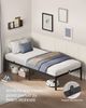 VASAGLE Einzelbettgestell, Bett, 90 x 200 cm, Metallbett, Bettrahmen, Unterbettaufbewahrung, modern, Gästebett, einfacher Aufbau, tintenschwarz RMBDE132B01 Bild 2