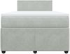 vidaXL Boxspringbett mit Matratze Hellgrau 120x190 cm Samt 3287680 Bild 4