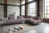 KAWOLA Ecksofa CANE Schlafsofa Daybed Stoff lila 80 x 210 x 310 cm Bild 1