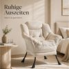 ANYSUN Loungesessel Relaxsessel aus Samt mit Nackenstütze, ergonomisch weich gepolstert (Sessel mit optionalem Fußhocker, Relaxsessel), Kompakter Relaxsessel 75 x 80 x 85 cm, wahlweise mit Fußhocker Bild 4