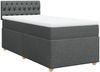 vidaXL Boxspringbett mit Matratze Dunkelgrau 90x190 cm Stoff 3288843 Bild 3