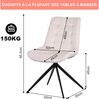 HOMAVO 4er Set 'YZ4' Esszimmerstuhl mit Drehfunktion, 360° drehbar, Samt weiß, 53 x 62 x 85,5 cm Bild 4