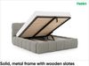 MEBLINI Polsterbett 160x200 mit Lattenrost ohne Matratze - SALERNO - Grau Boucle - Bubble Bett - Cloud Bett - Marshmallow Bed - Kopfteil Bett mit Stauraum Bild 3
