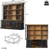 Merax Küchenhochschrank mit 6 großen Schubladen, Glastüren, Kippschutz & Metallschienen, 140x185 cm, Stauraumschrank für Küche & Esszimmer, schwarz Bild 4