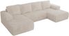 U-förmiges Ecksofa mit Schlaffunktion, Bettkasten und losen Kissen, zwei Armlehnen - TRENTINO U - Beige Cord Bild 5