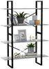 vidaXL Bücherregal 4 Fächer Betongrau 100x30x140 cm Holzwerkstoff 806481 Bild 4